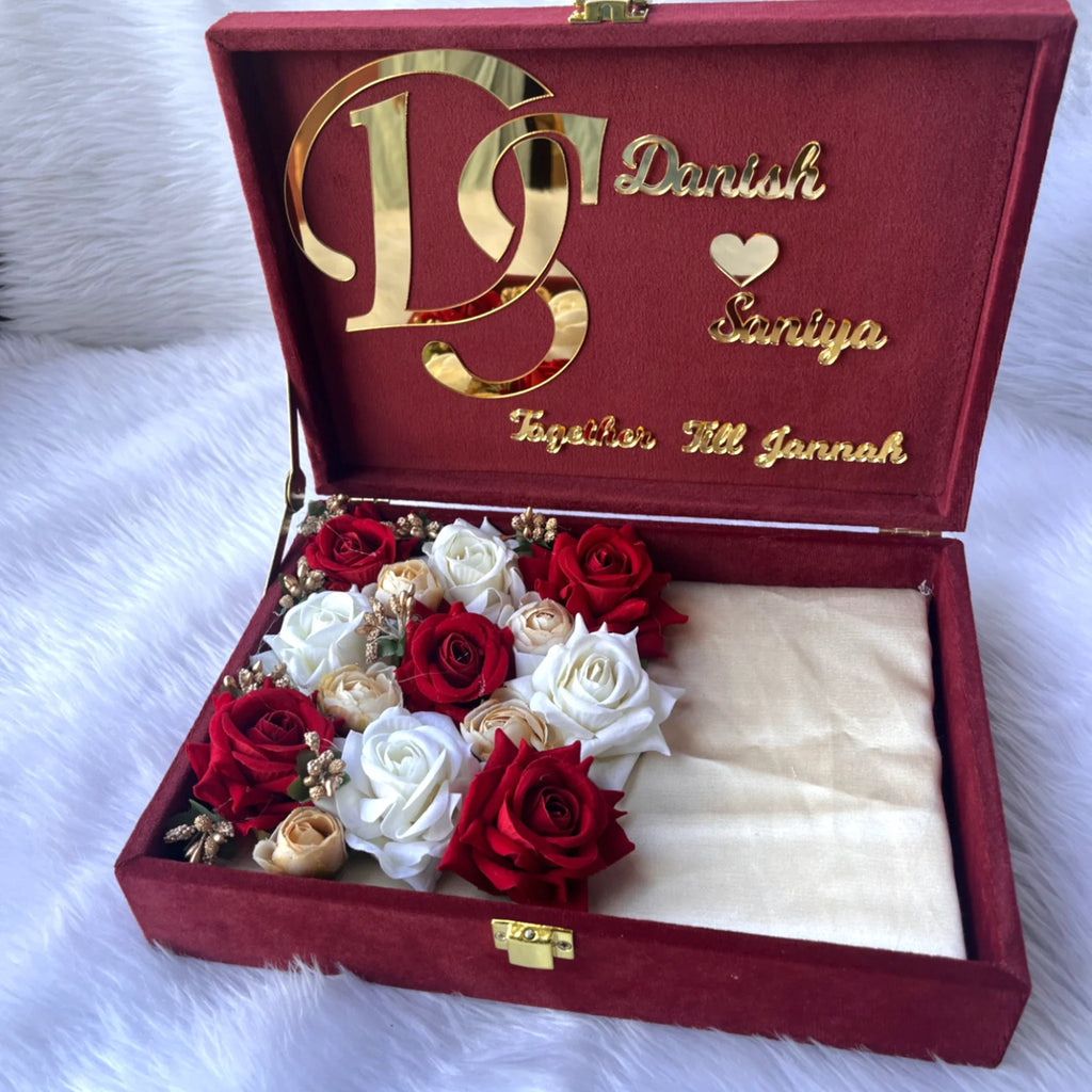 Maroon Haqq Meher Box - Bridal Edition