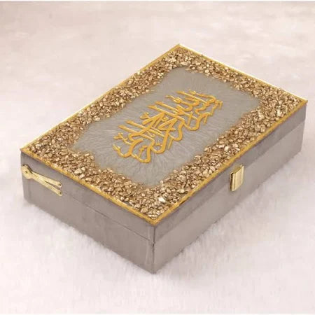 Stones Collection Box - Islamic Gifts | Resin Art Handmade Grey